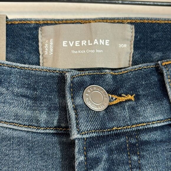 Everlane Women’s The Kick Bootcut distressed medium wash Jean size 30 NWT! - Picture 4 of 13
